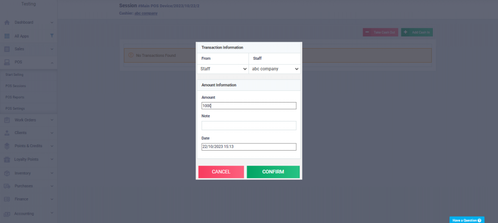 Managing POS Session - Daftra Knowledge Base