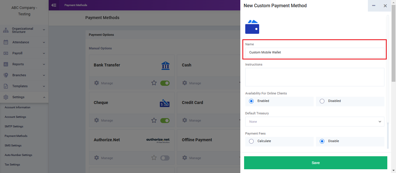 Invoice Payment Methods - Daftra Knowledge Base