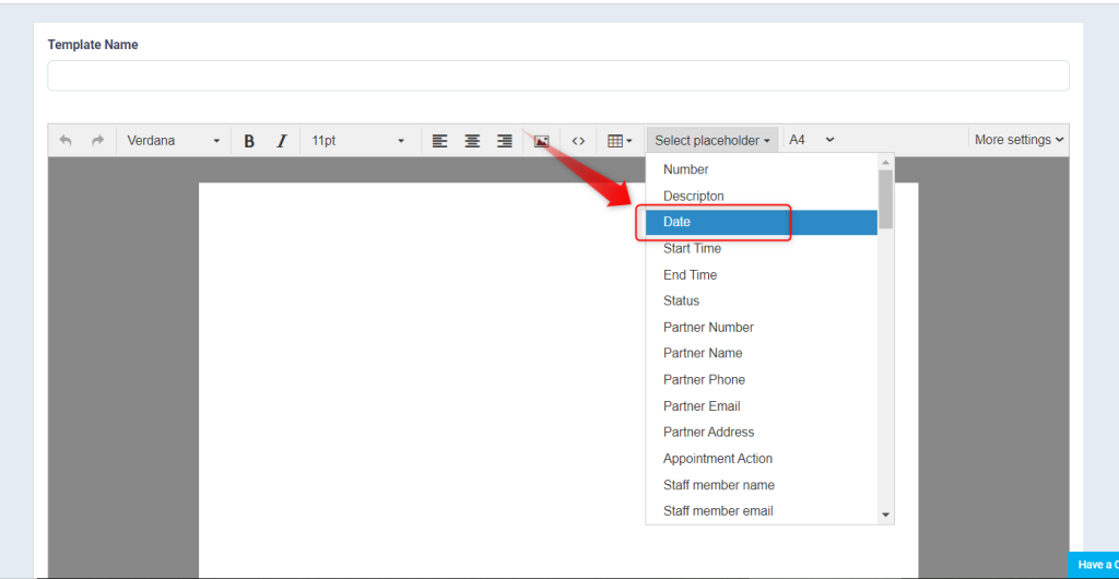 Creating a Template for Appointments - Daftra Knowledge Base