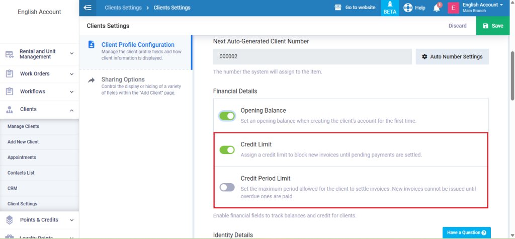 Managing the Credit Limit and Credit Period Limit of Clients - Daftra ...