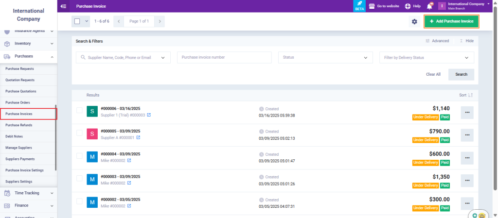 Adding Purchase Invoice - Daftra Knowledge Base