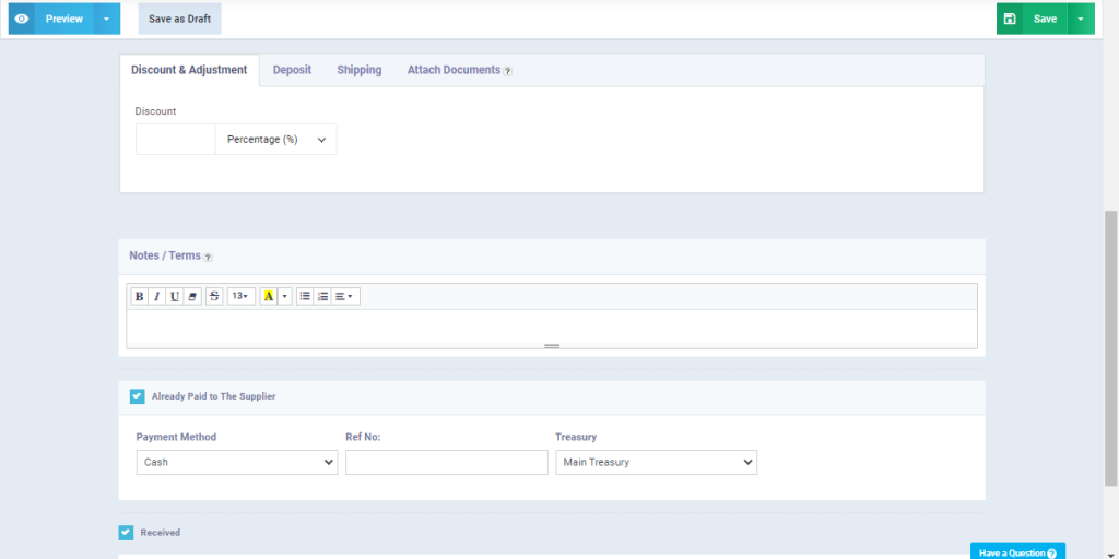 Adding Purchase Invoice - Daftra Knowledge Base