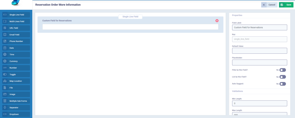 Reservations Additional Fields - Daftra Knowledge Base
