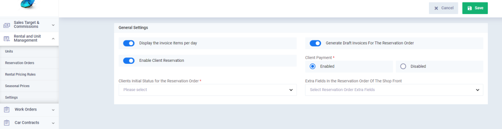 Reservations Additional Fields - Daftra Knowledge Base