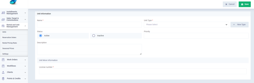 Additional Fields of Rental Units - Daftra Knowledge Base