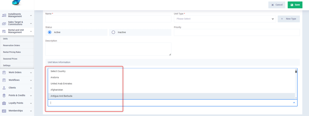 Additional Fields of Rental Units - Daftra Knowledge Base