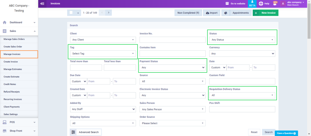 Automatic and Manual Invoice Statuses and Tags - Daftra Knowledge Base