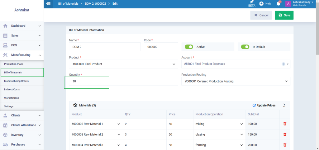 Manufacturing Orders Guide - Daftra Knowledge Base