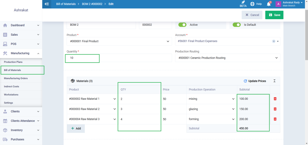 Manufacturing Orders Guide - Daftra Knowledge Base