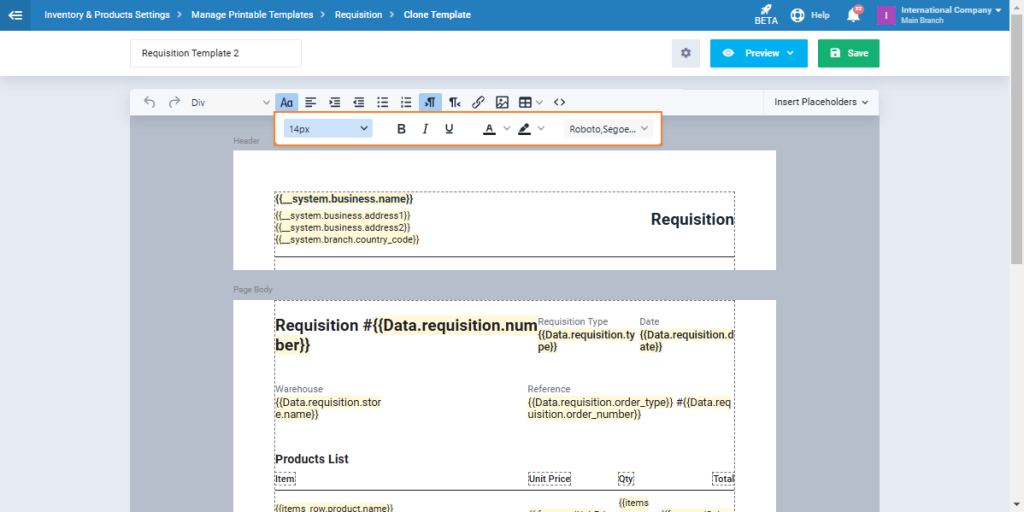 Requisitions Printable Template - Daftra Knowledge Base