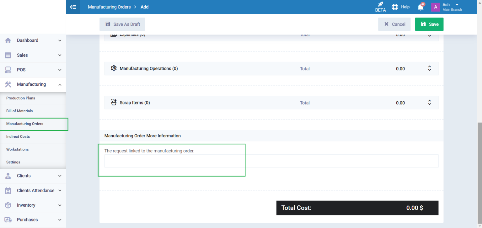 Manufacturing Orders Custom Fields - Daftra Knowledge Base