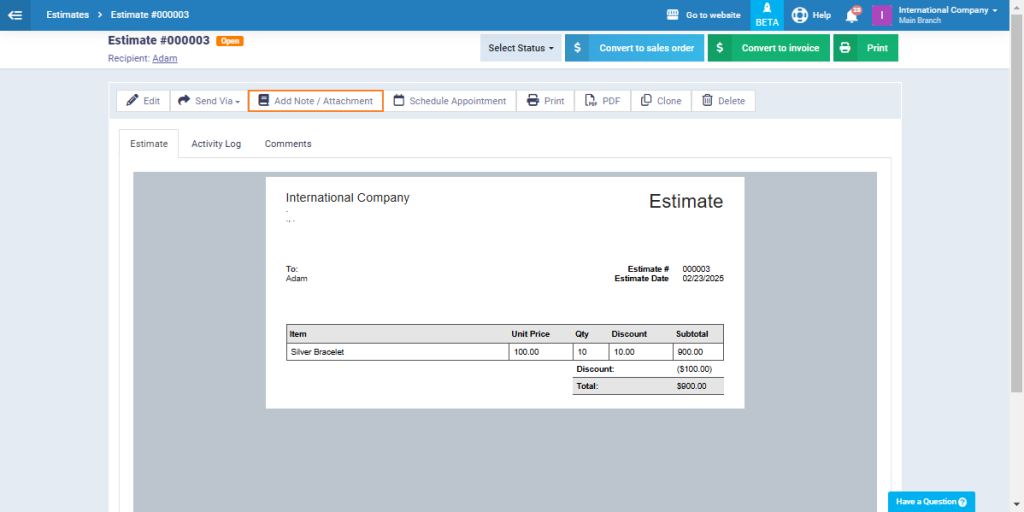 Adding Notes / Attachments to Estimates - Daftra Knowledge Base