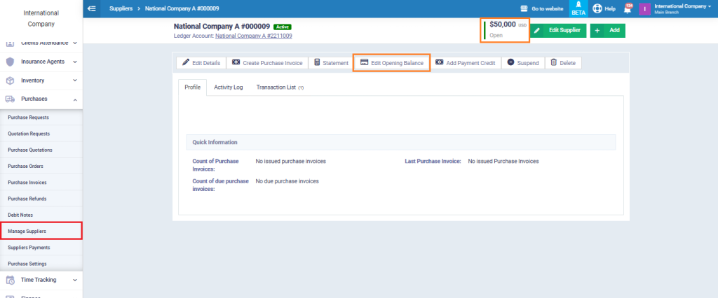 Managing and Controlling Supplier Opening Balance - Daftra Knowledge Base