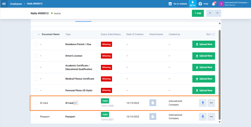 Adding Employee Documents - Daftra Knowledge Base