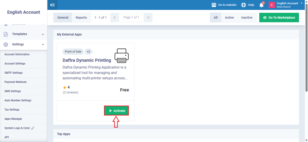Managing Dynamic printing - Daftra Knowledge Base
