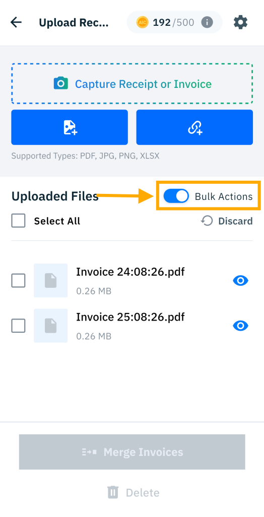 bulk actions