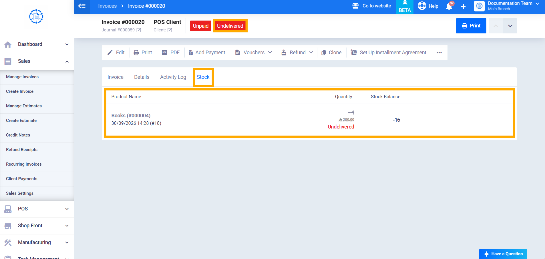 stock tab